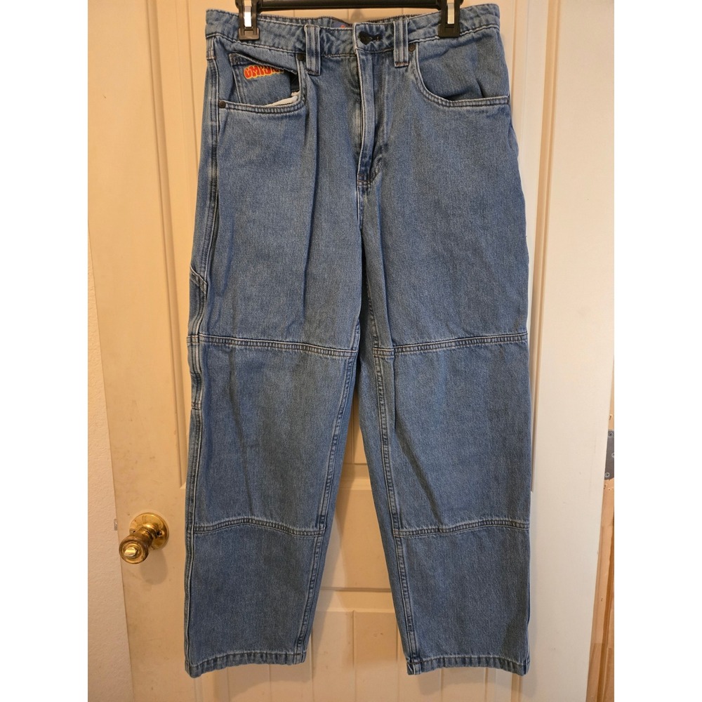 Empyre Mens Double Knee Carenter Skater Jeans Blue Denim Wide Leg Size 30